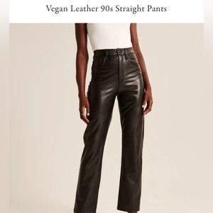 Abercrombie & Fitch Vegan Leather 90s Straight Pants